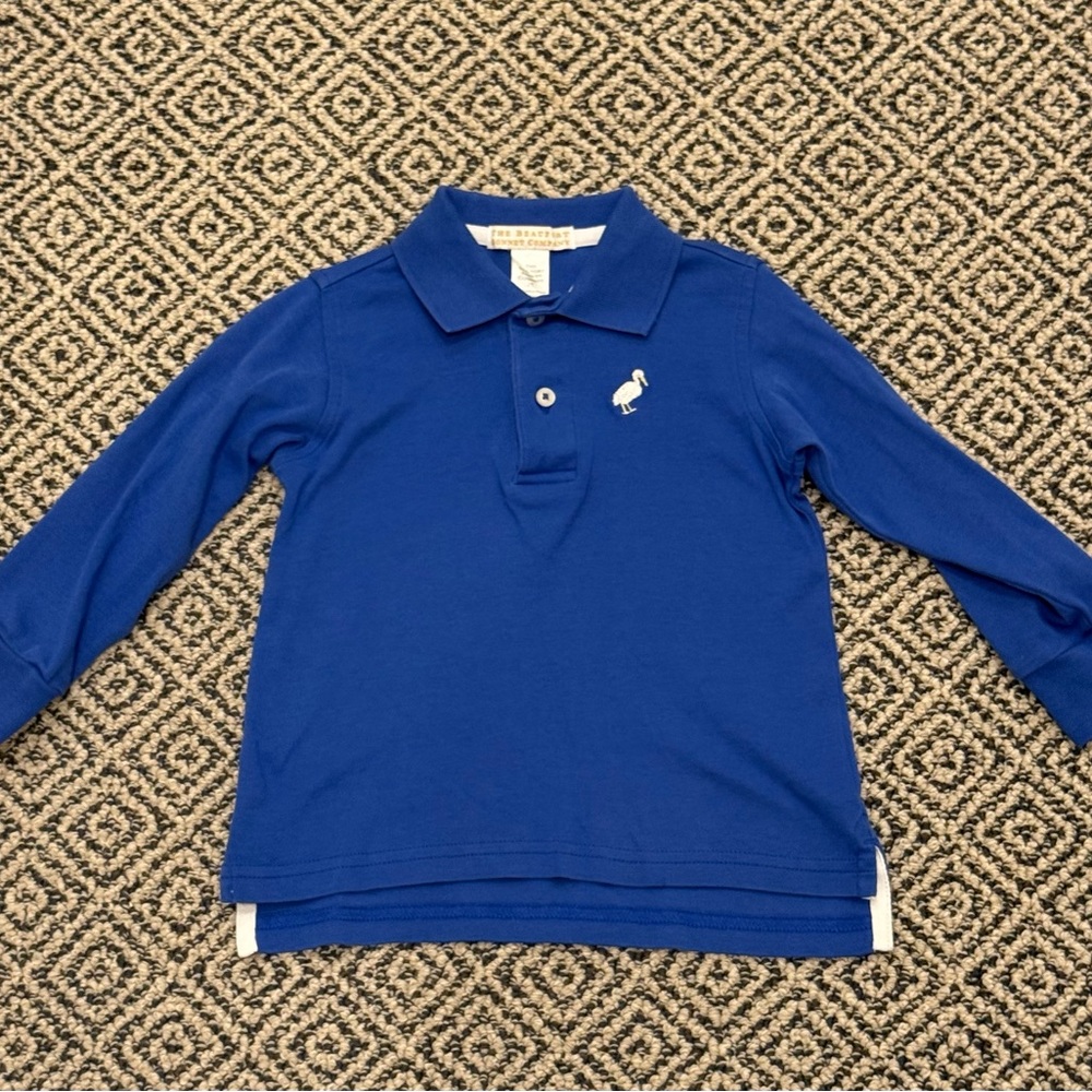 🎉 GUC 🎉 TBBC 2T Blue Long Sleeve Polo with Embroider